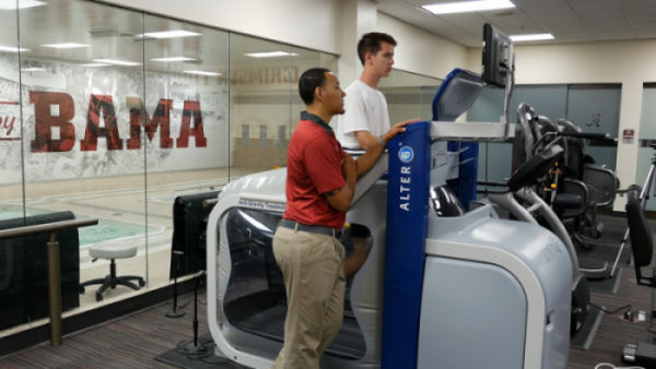 student on a treadmill